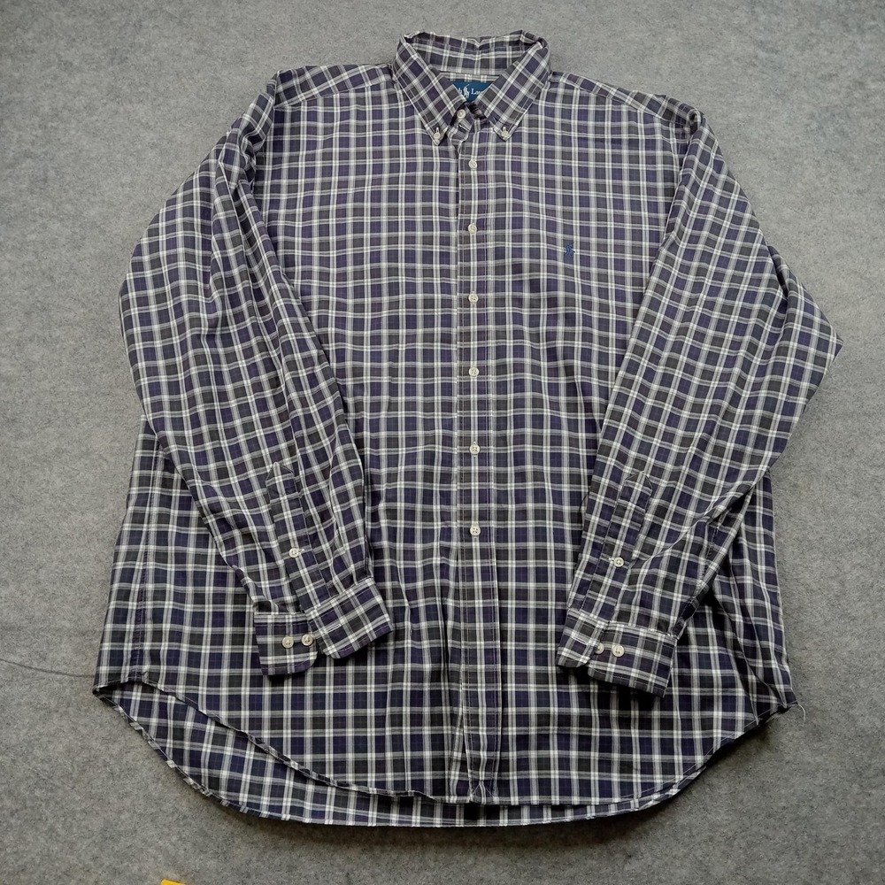 Ralph Lauren Yarmouth Shirt‎ Men 16.5 34/35 Yarmouth Plaid Button Down Cotton